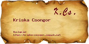 Kriska Csongor névjegykártya