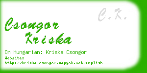 csongor kriska business card